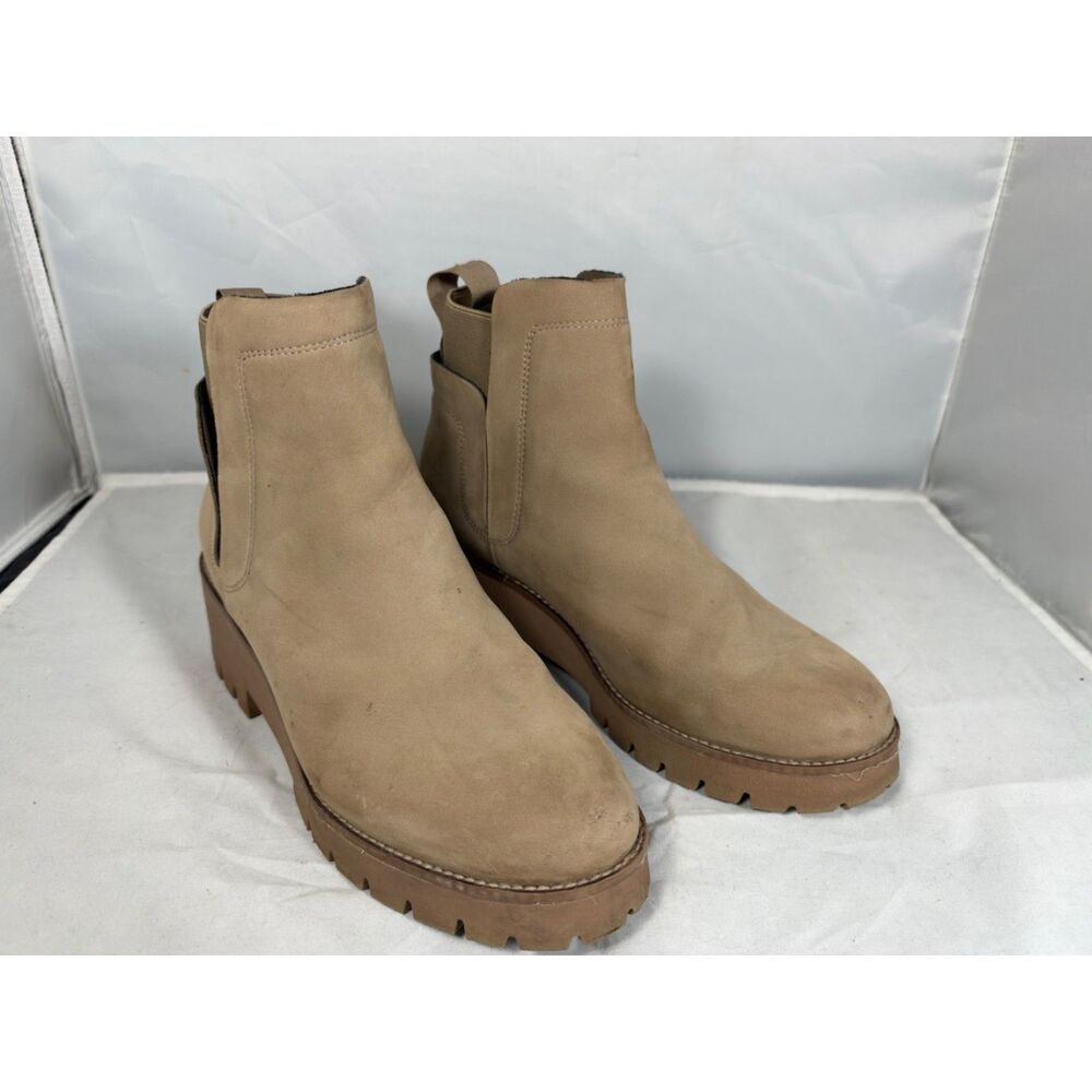 Blondo Waterproof Tan Lug Sole Chelsea Ankle Boots 8.5M